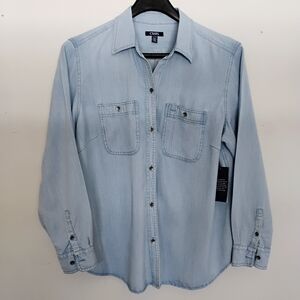 Chaps Light Blue Denim Shirt for Women 2x